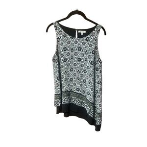 Max Studio Printed Asymmetrical Layered Tank Blouse